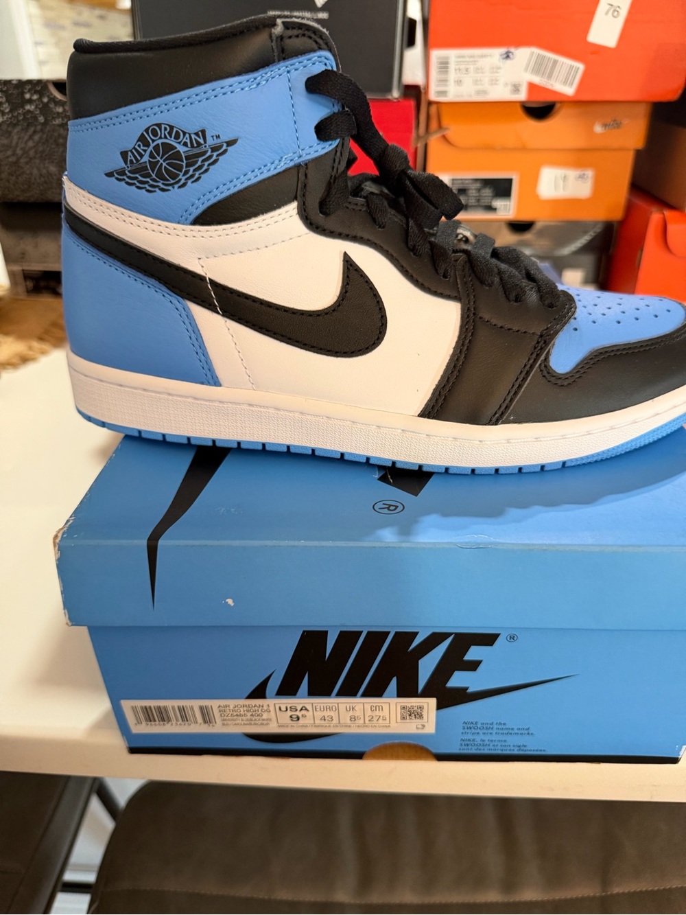 New Nike Air Jordan 1 Retro High OG White Black University Blue